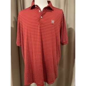 Peter Millar Summer Comfort Polo Shirt Red And Gray Striped Xl